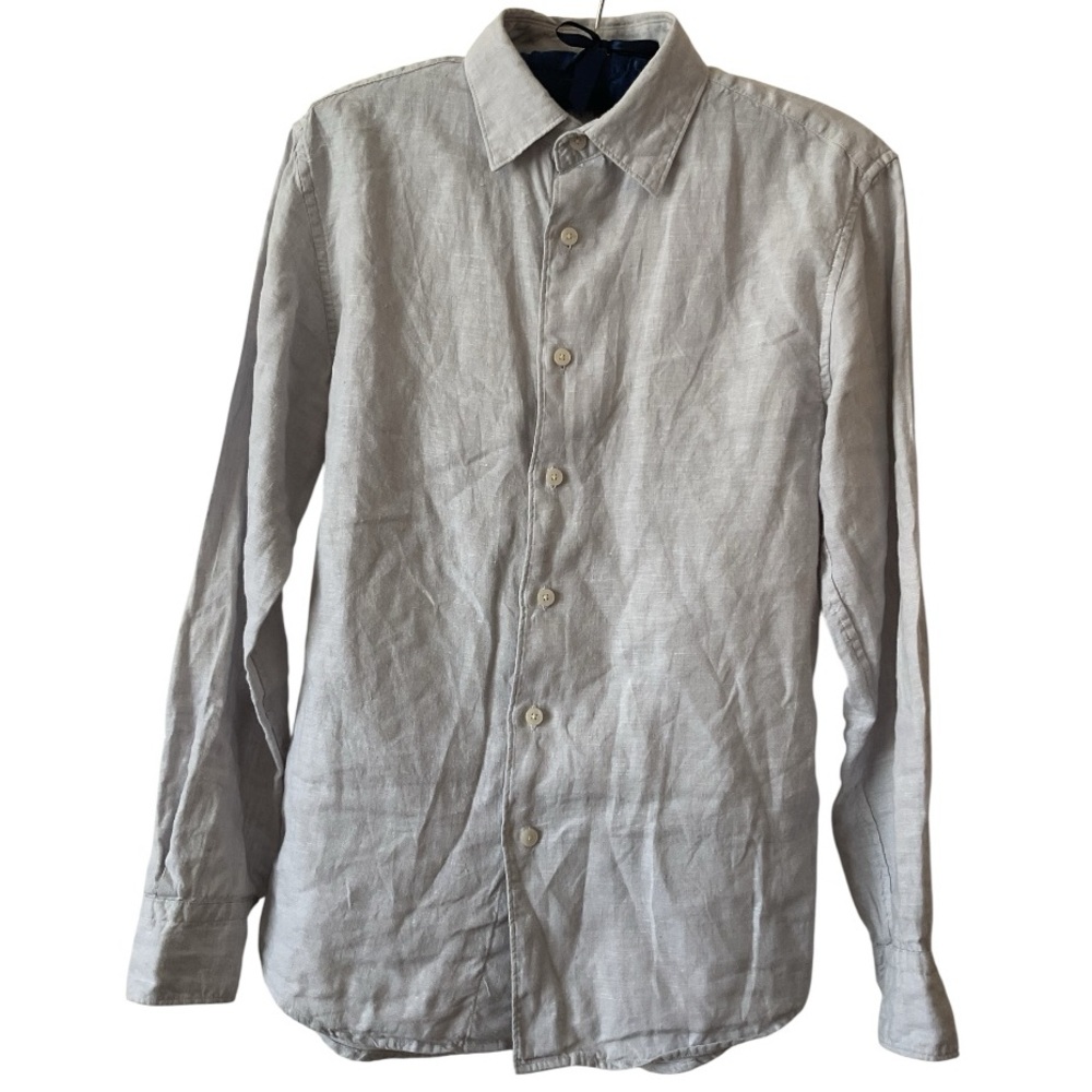 Uniqlo Gray Button-Up Linen Shirt, Size XS